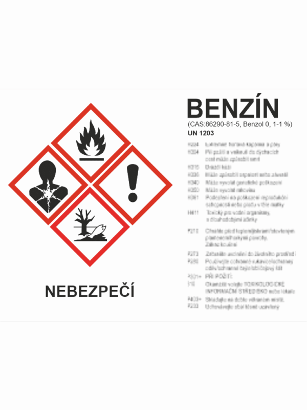 GHS štítek - Benzín