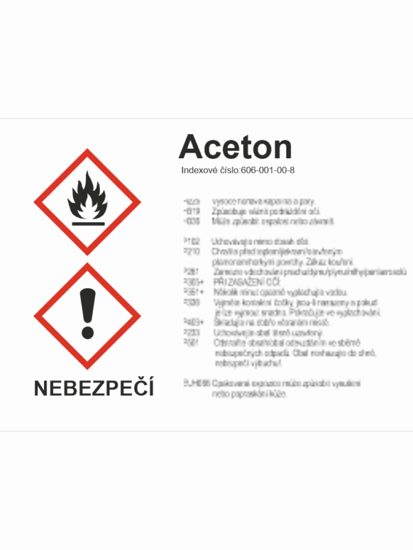 GHS štítek - Aceton