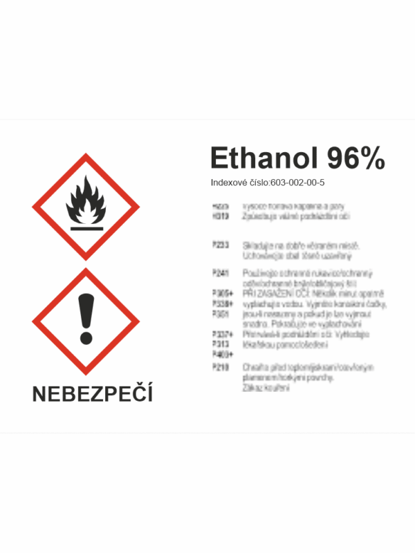 GHS štítek - Ethanol 96%