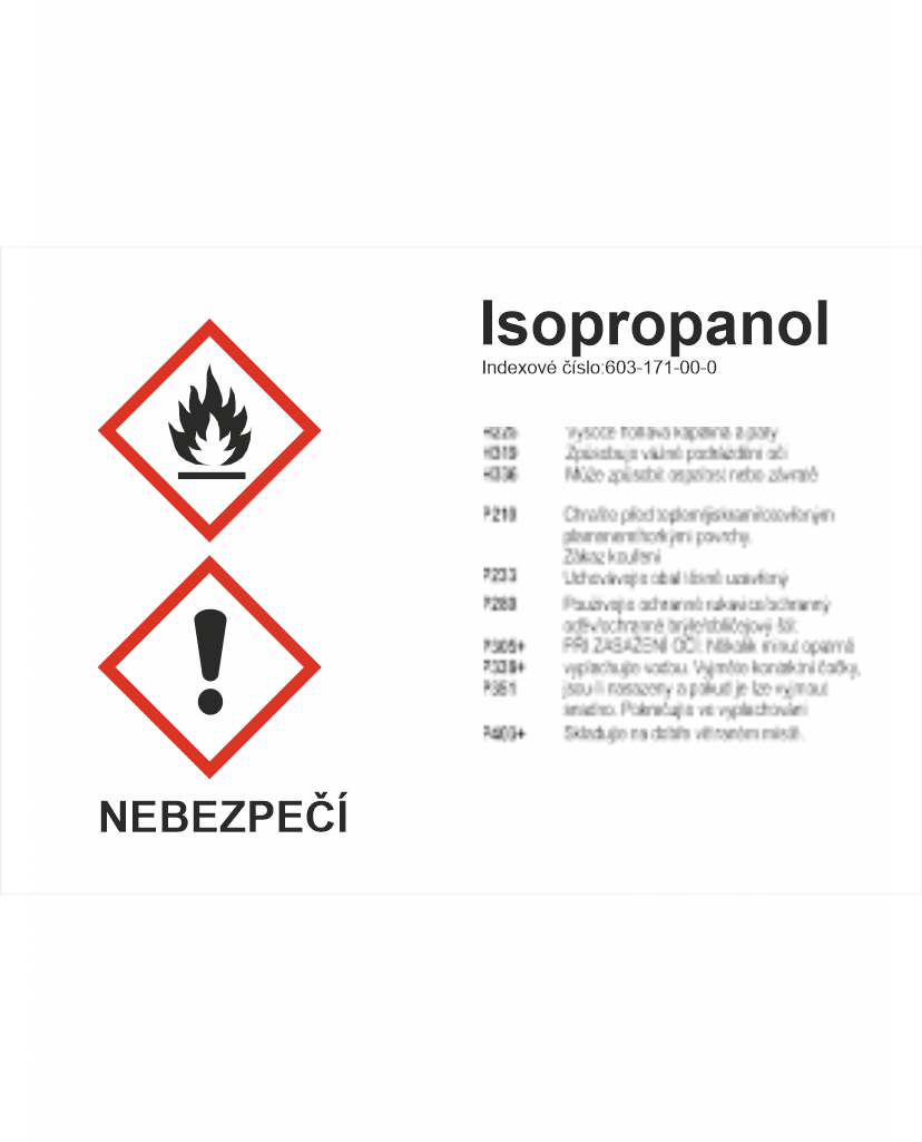 305195 GHS štítek - IsoPropanol - Obrázek 1