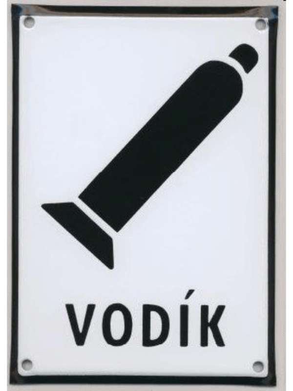 Smaltovaná tabulka - Symbol s textem: "Vodík"