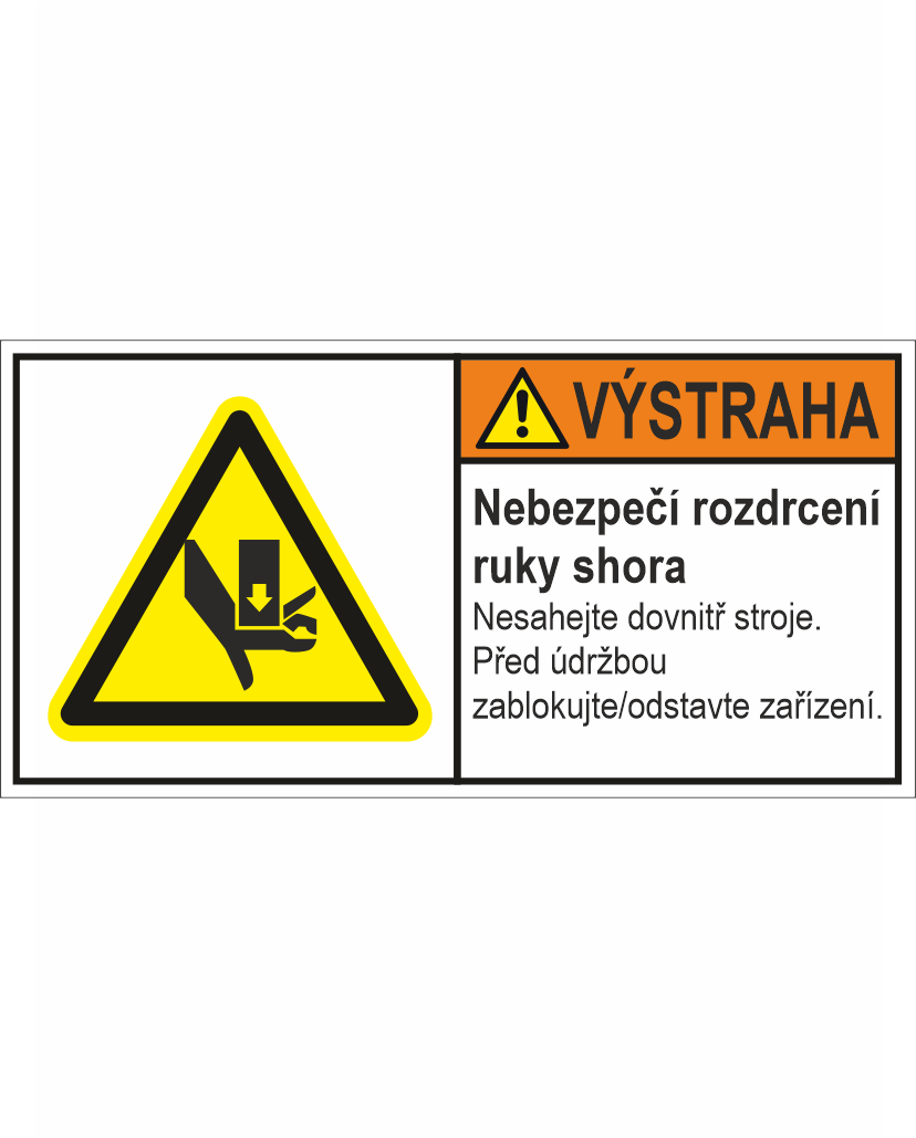 355111 Výstraha - Nebezpečí rozdrcení ruky shora... - Obrázek 1