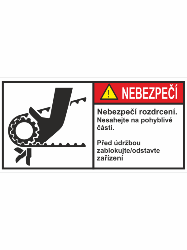 Nebezpečí - nebezpečí rozdrcení, vtažení