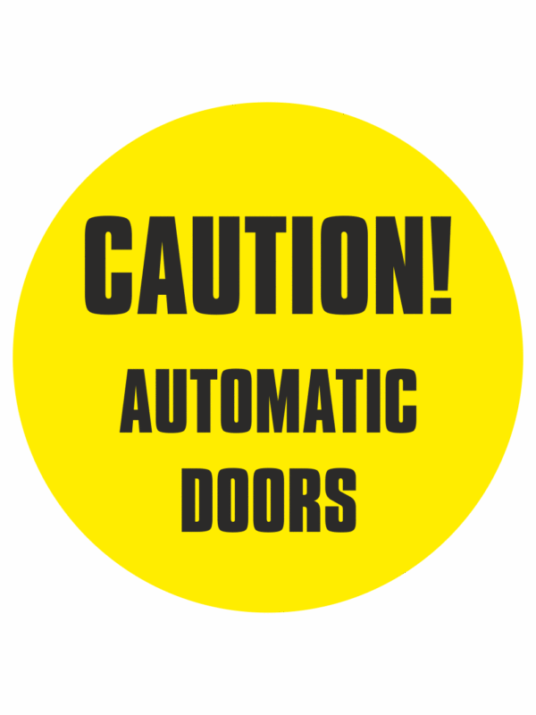 Značení budov - Značení dveří: "Caution! Automatic doors"