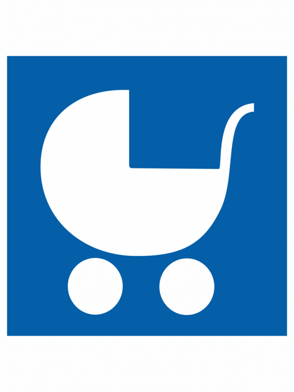 Značení budov, prostorů a vstupů - Symboly dle 398/2009 sb.: Symbol prostoru pro osoby doprovázející děti v kočárku