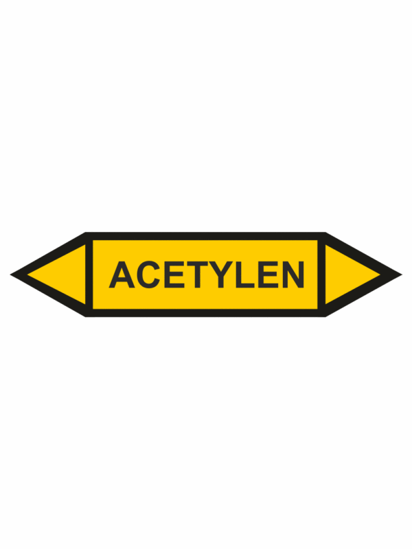 Značení dle ČSN - Oboustranné potrubní šipky: Acetylen