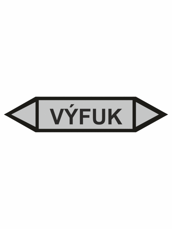 Značení dle ČSN - Oboustranné potrubní šipky: Výfuk