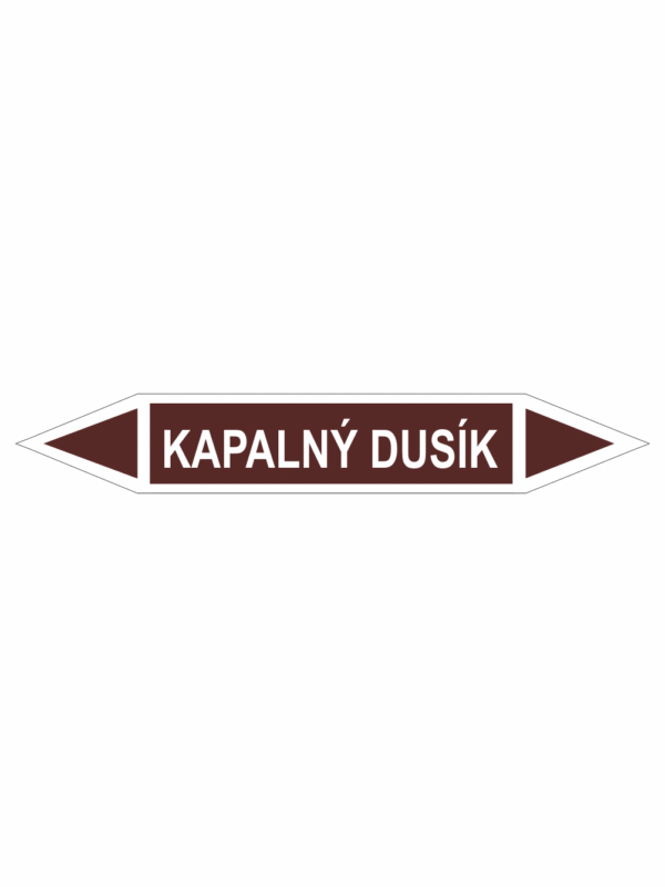 Značení dle ČSN - Oboustranné potrubní šipky: Kapalný dusík