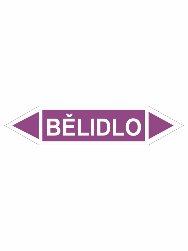 Značení dle ČSN - Oboustranné potrubní šipky: Bělidlo