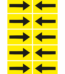 Grid of ten yellow panels with black arrows: left column arrows point right, right column arrows point left (5 rows).