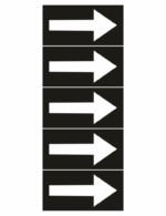 Five stacked black panels, each with a white right-pointing arrow, suggesting forward navigation or multiple steps in a sequence.