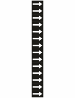 Vertical strip of black tiles, each with a white right-pointing arrow.
