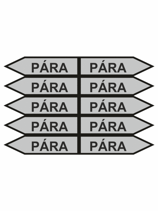 Značení dle ČSN - Jednosměrné potrubní šipky: Pára - Velikost 0