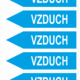 Značení dle ČSN - Jednosměrné potrubní šipky: Vzduch - Velikost 1 (Směr vlevo)
