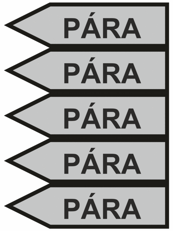 Značení dle ČSN - Jednosměrné potrubní šipky: Pára - Velikost 1 (Směr vlevo)
