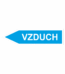 Značení dle ČSN - Jednosměrné potrubní šipky: Vzduch (Směr vlevo)