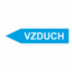 Značení dle ČSN - Jednosměrné potrubní šipky: Vzduch (Směr vlevo)