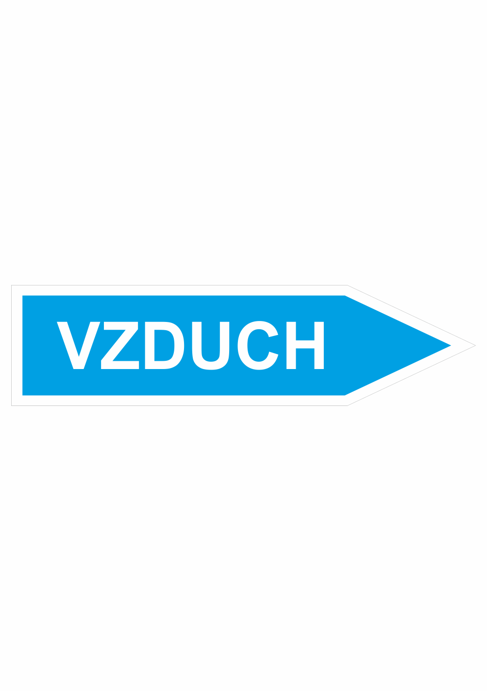 412002P Značení dle ČSN - Jednosměrné potrubní šipky: Vzduch (Směr vpravo)