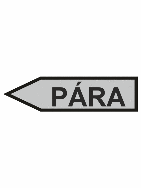 Značení dle ČSN - Jednosměrné potrubní šipky: Pára (Směr vlevo)