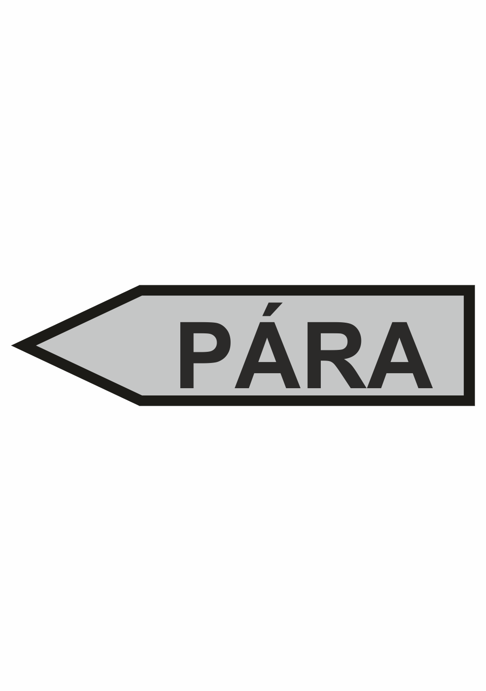 412003l Značení dle ČSN - Jednosměrné potrubní šipky: Pára (Směr vlevo)