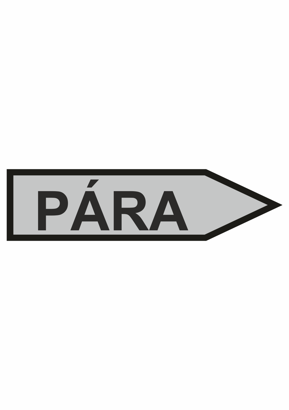 412003p Značení dle ČSN - Jednosměrné potrubní šipky: Pára (Směr vpravo)