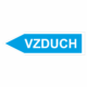 Značení dle ČSN - Jednosměrné potrubní šipky: Vzduch - Velikost 3 (Směr vlevo)