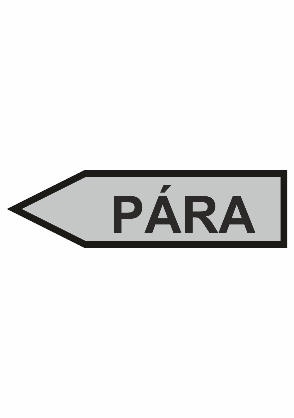 413003l Značení dle ČSN - Jednosměrné potrubní šipky: Pára - Velikost 3 (Směr vlevo)