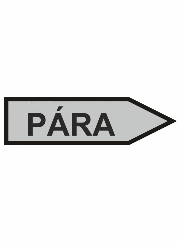 Značení dle ČSN - Jednosměrné potrubní šipky: Pára - Velikost 3 (Směr vpravo)