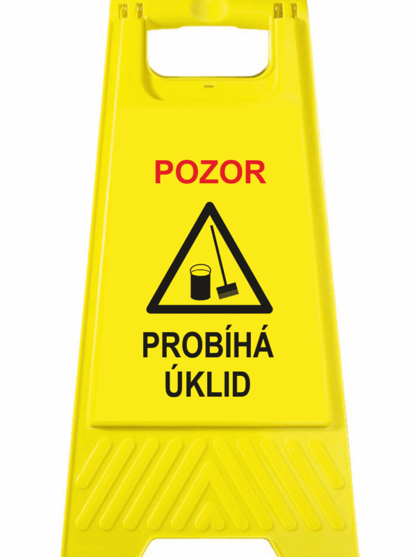 Podlahové pásky a značky - Výstražné tabule: "Pozor / Probíhá úklid"