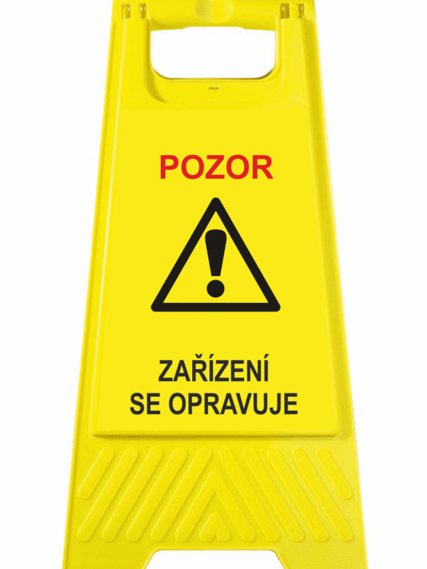 Podlahové pásky a značky - Výstražné tabule: "Pozor / Zařízení se opravuje"