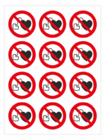 Zákaz vstupu s kardiostimulátorem ISO 7010 - Obrázek 2