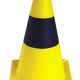 Lehký dopravní kužel 50 cm - žlutá/černá