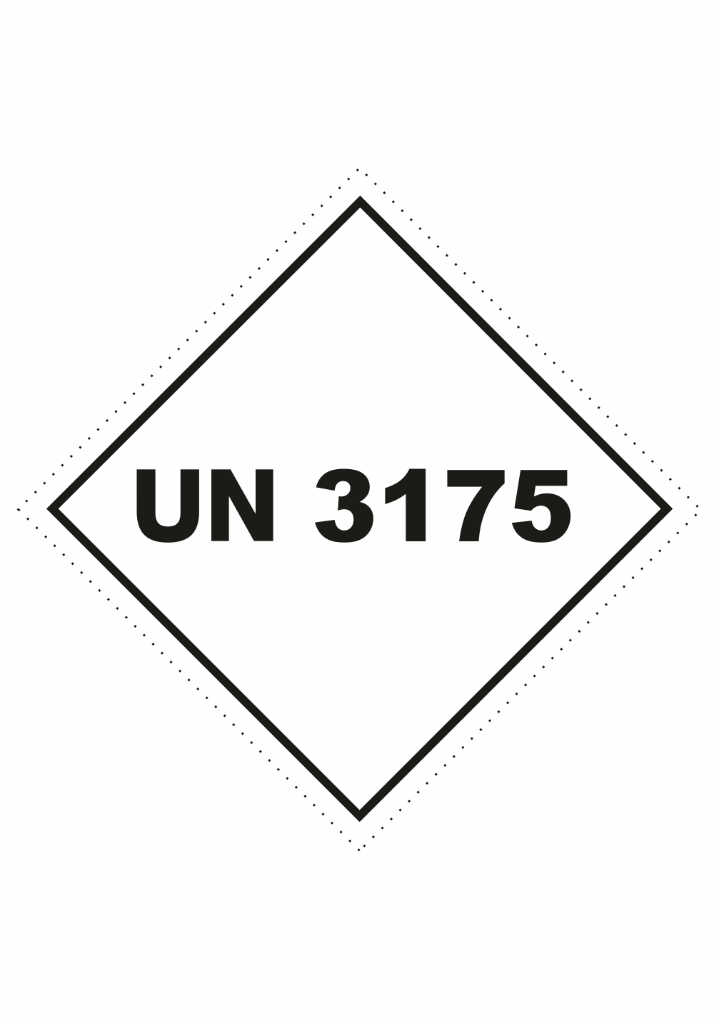 UN3175-2 Značení nebezpečných látek a obalů - UN čísla a nápisy: UN 3175 (Směsi pevných látek obsahující hořlavé kapalné látky) - Kosočtverec