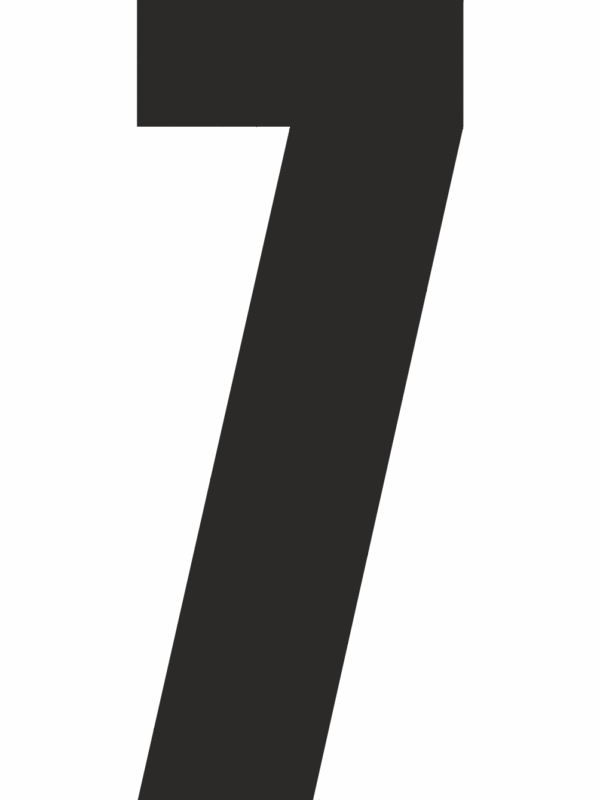 Čísla a písmena - Řezané číslo na samolepicí fólii PVC: 7 (Černá)