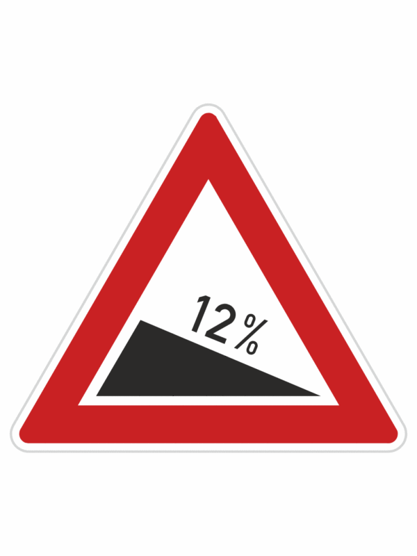 Dopravní značky plechové - Výstražné: Nebezpečné klesání (A5a)