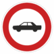Dopravní značky plechové - Zákazové: Zákaz vjezdu osobních automobilů (B3b)