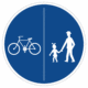 Dopravní značky plechové - Příkazové: Stezka pro chodce a cyklisty (C10a)