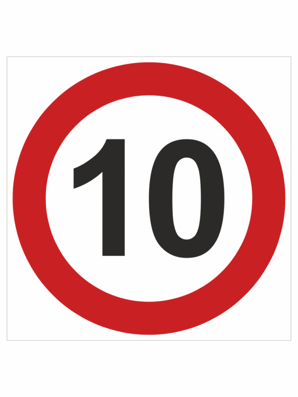 Dopravní značky plastové: Maximální povolená rychlost 10km/h