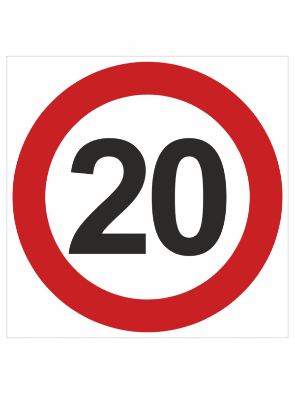 Dopravní značky plastové: Maximální povolená rychlost 20 km/h