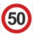 Dopravní značky plastové: Maximální povolená rychlost 50 km/h