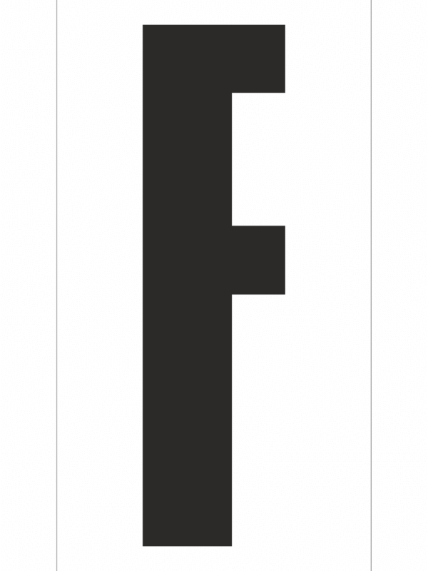 Čísla a písmena - Písmeno na magnetické fólii: F