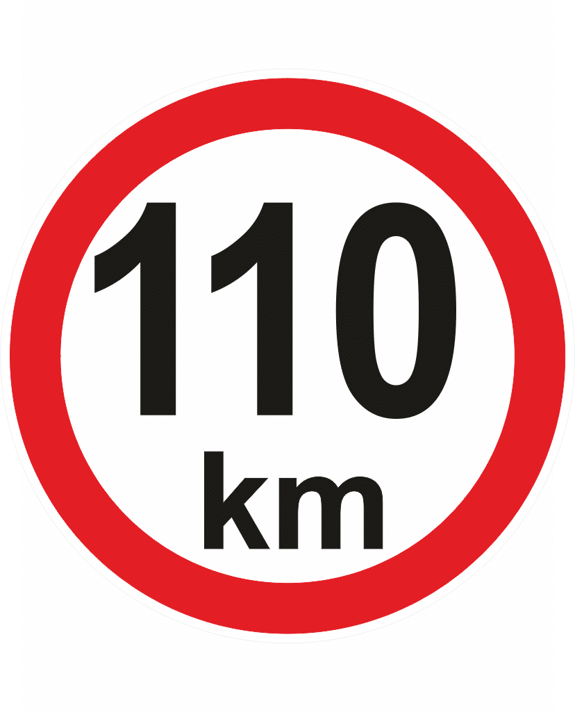 nejvyšší rychlost 110 Nejvyšší povolená rychlost - 110 km - Obrázek 1
