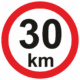 Nejvyšší povolené rychlosti - 30 km