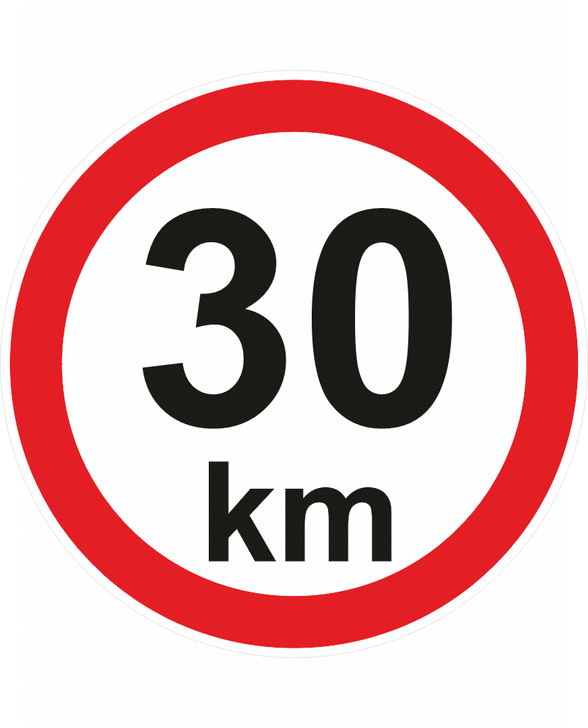 nejvyšší rychlost 30 Nejvyšší povolené rychlosti - 30 km - Obrázek 1
