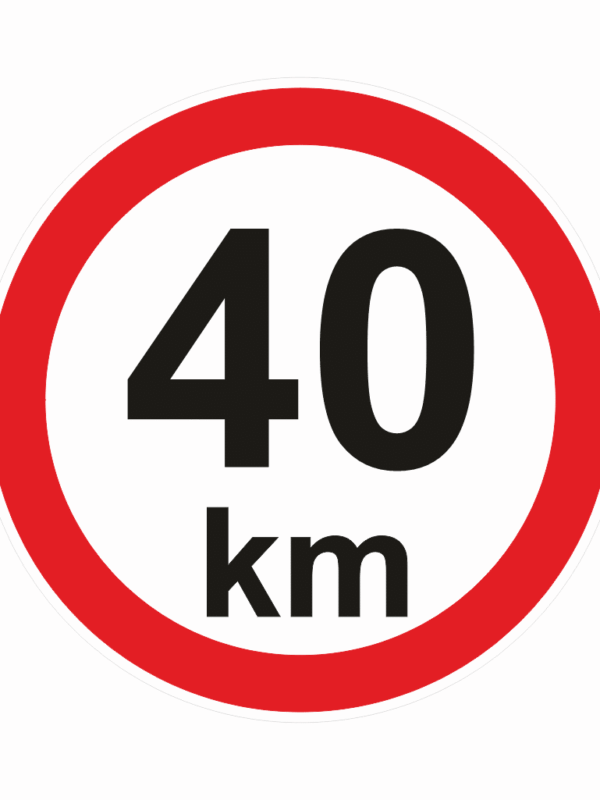 Nejvyšší povolená rychlost - 40 km