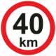 Nejvyšší povolená rychlost - 40 km
