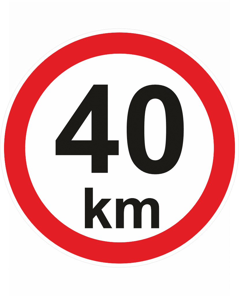 nejvyšší rychlost 40 Nejvyšší povolená rychlost - 40 km - Obrázek 1