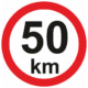 Nejvyšší povolená rychlost - 50 km