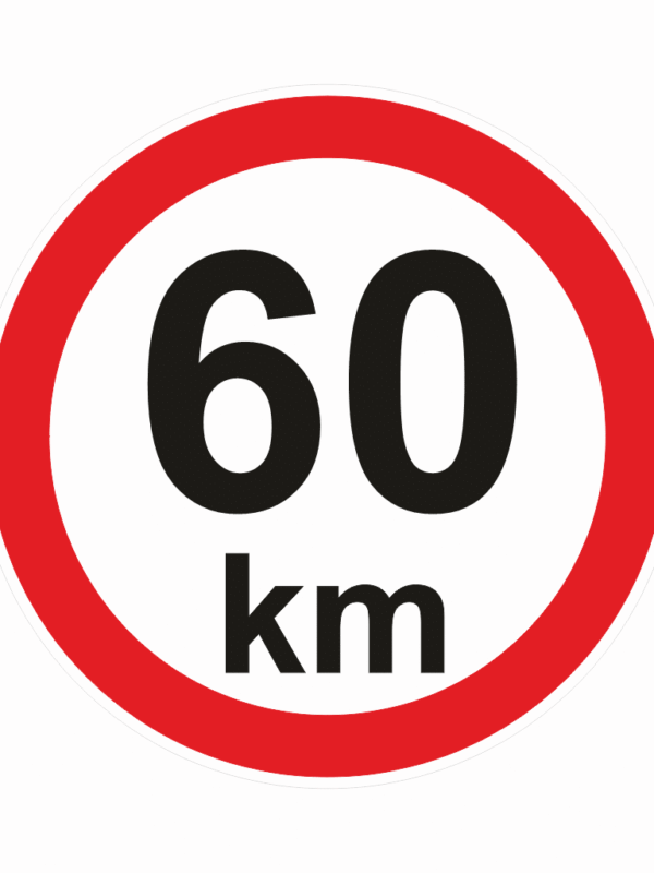 Nejvyšší povolená rychlost - 60 km