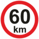 Nejvyšší povolená rychlost - 60 km